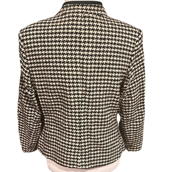 Apostrophe Houndstooth Wool Blend Blazer Jacket 12 Petite - Picture 6 of 10